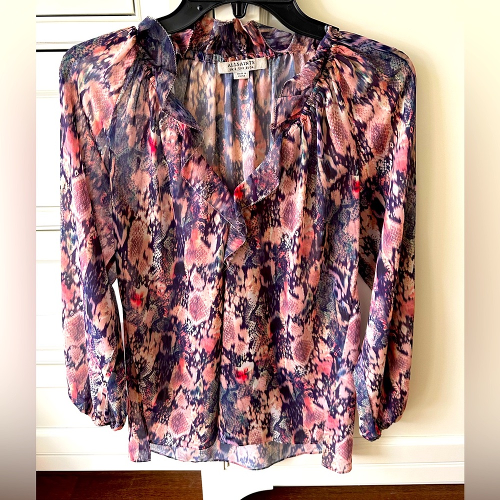 Beautiful All Saints Subtle Snakeskin Blouse